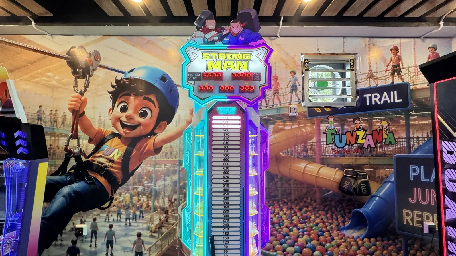 Climb Trail arcade game at Funzania