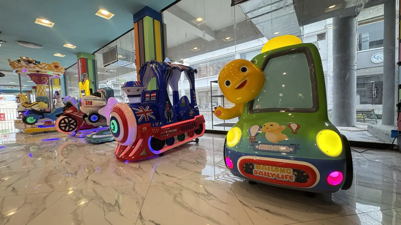 Kiddie car ride at Funzania