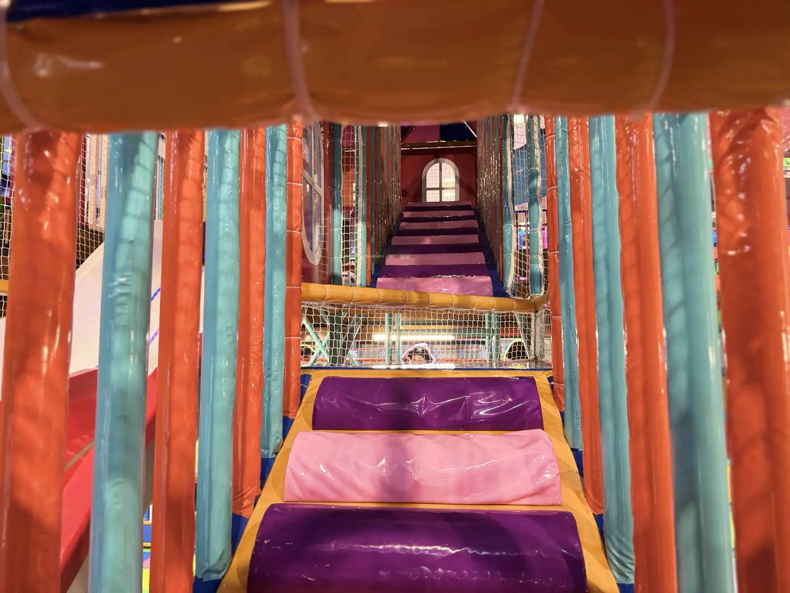 Soft play climbing net at Funzania