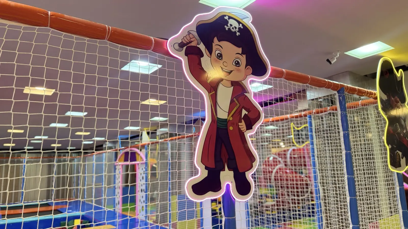 Pirate mascot decoration in the soft play area