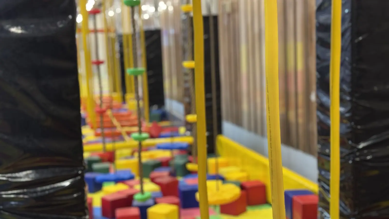 Ropes course poles at Funzania