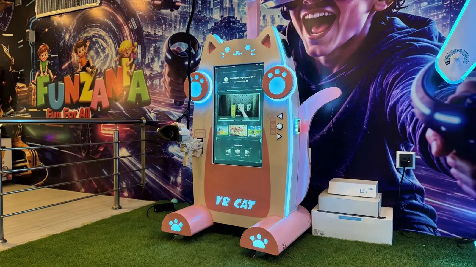 VR gaming pod at Funzania